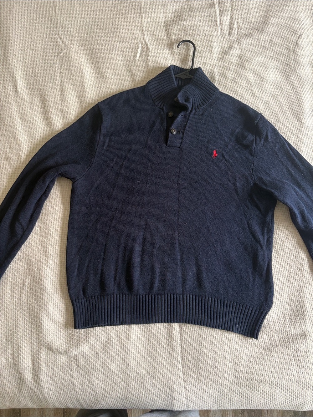 Vintage Polo by Ralph Lauren Navy Turtleneck Sweater with Red Logo